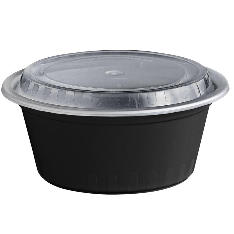Sample 36oz Plastic Bowl Black With Lid