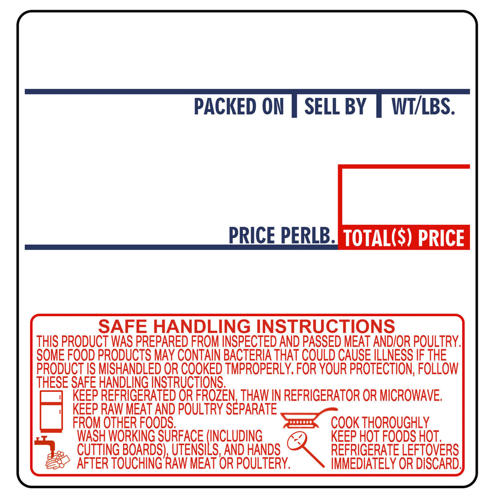 CAS LST-8040 Scale Labels, 58 x 60mm, UPC/Safe Handling 12 Rolls