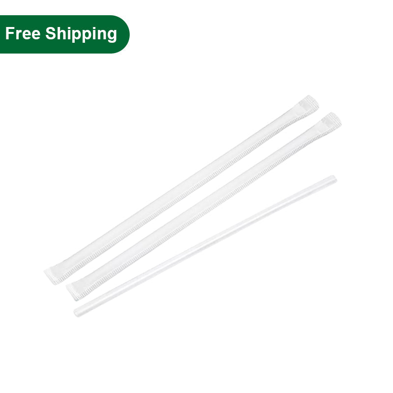 7.75" Clear PLastic Drinking Straws 1 Box