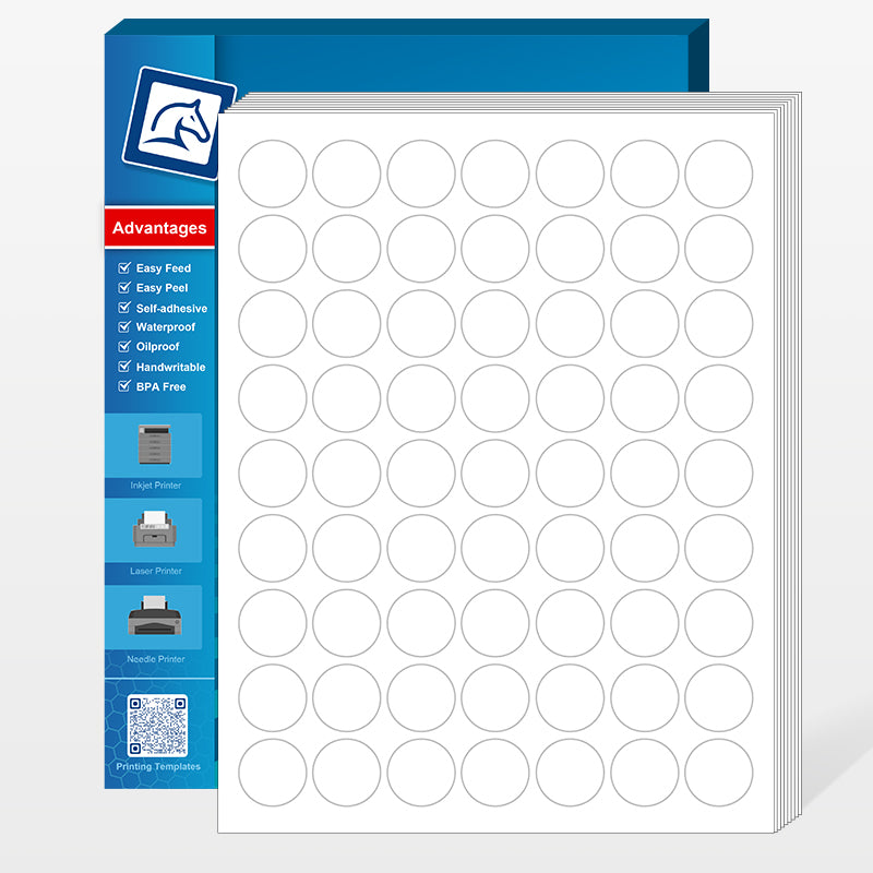 1" Round Blank Label 63 Labels Per Sheet