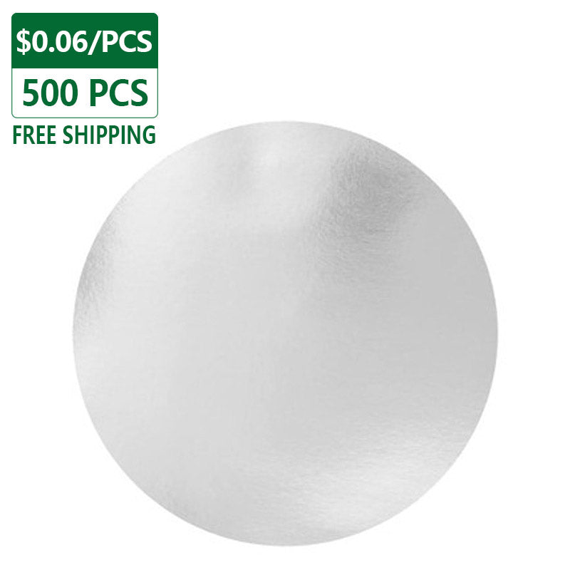 8" Paper Flat Foil Lid 500 pcs