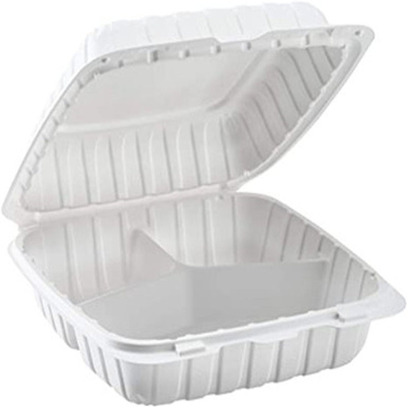 Sample 9" 3 Compartments Plastic Clamshell Food Containers