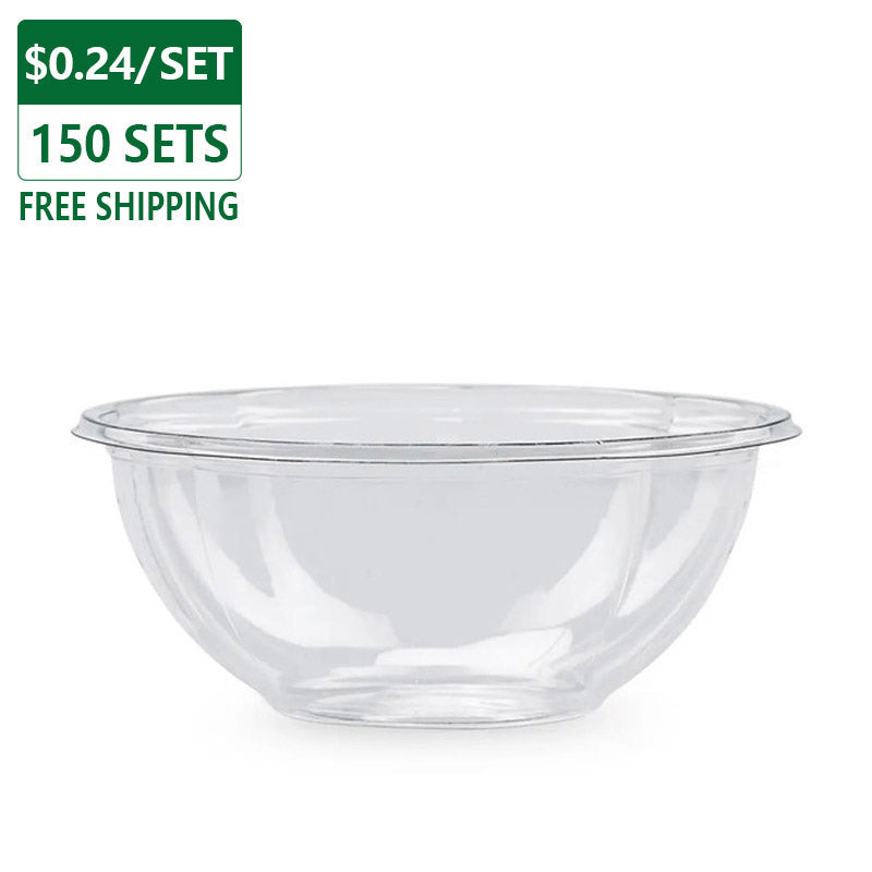 32oz Disposable Plastic Rose Bowl With Lids 150pcs