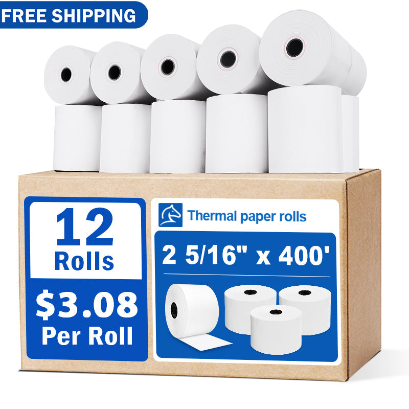 2 5/16" x 400' BPA Free Thermal Paper For Gas Pump(12rolls/ctn)