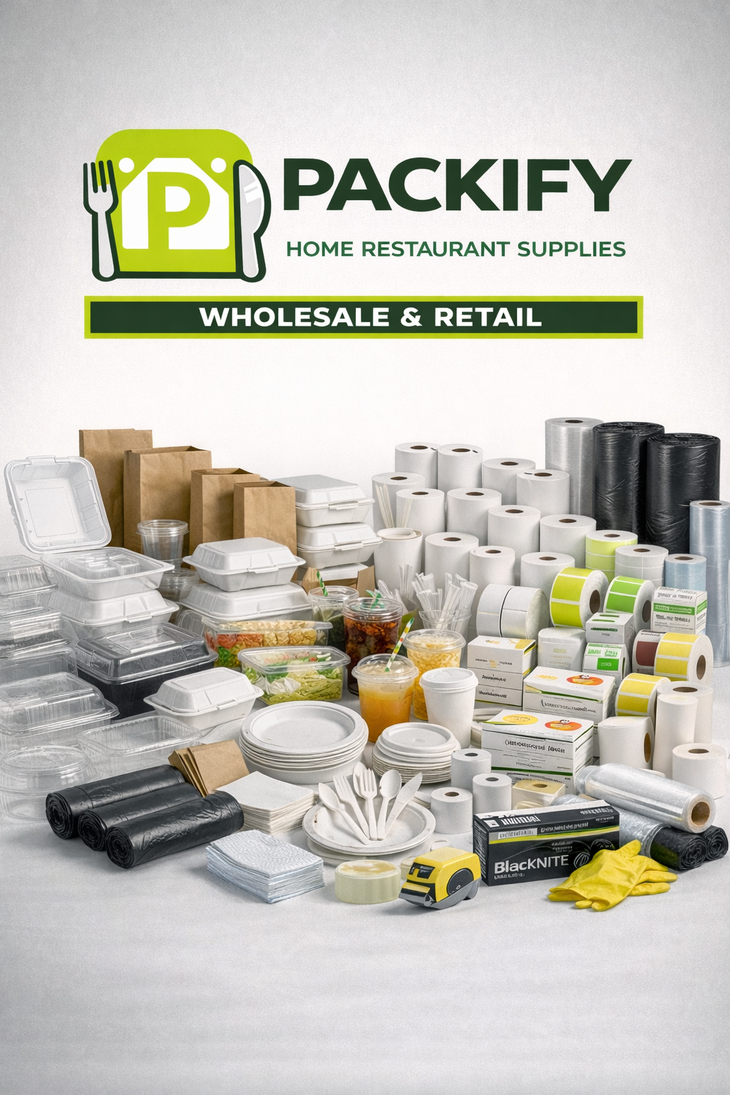 Escena fija de cajas, etiquetas y despacho comercial