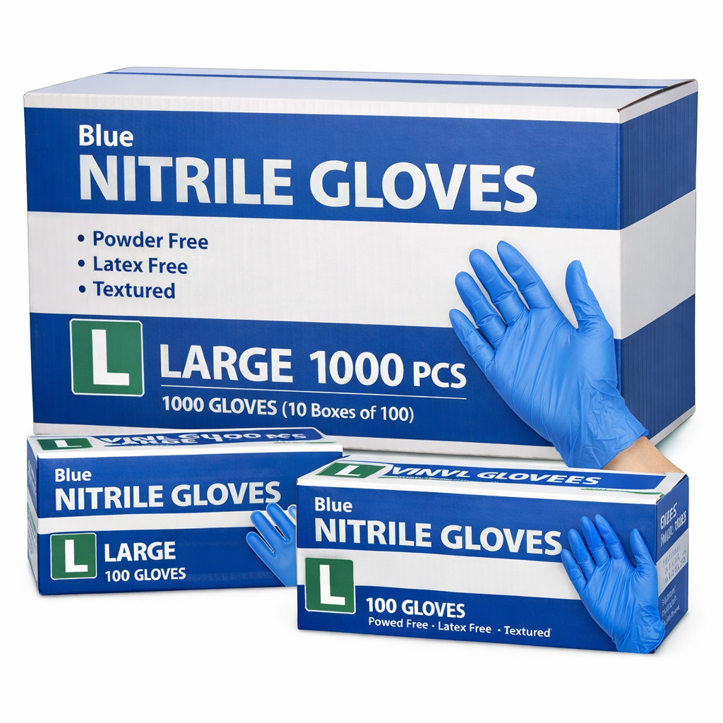 Blue Nitrile Gloves Large 1000 pcs