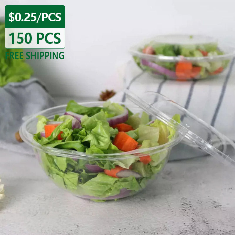 24 oz Disposable Plastic Rose Bowl With Lids 150pcs