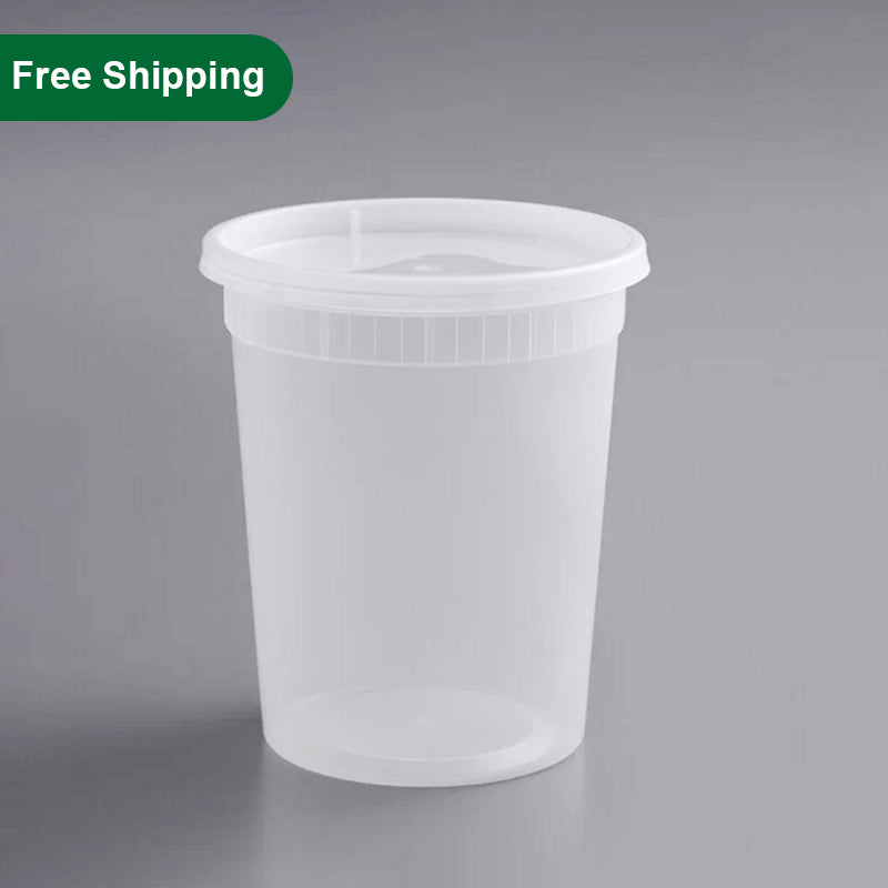 32 oz Soup Containers With Lids Disposable Plastic