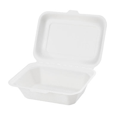 7 x 5 x 2.6 inch Biodegradable Clamshell To-Go Containers 500 pcs