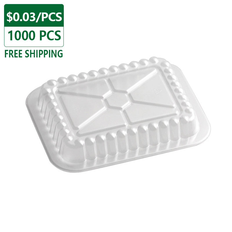 Clear Plastic Lids Rectangular Aluminum Foil Trays 1 lb 1000 pcs