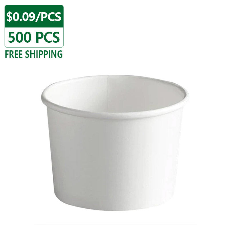 12 oz White Paper Ice Cream Container 500 pcs