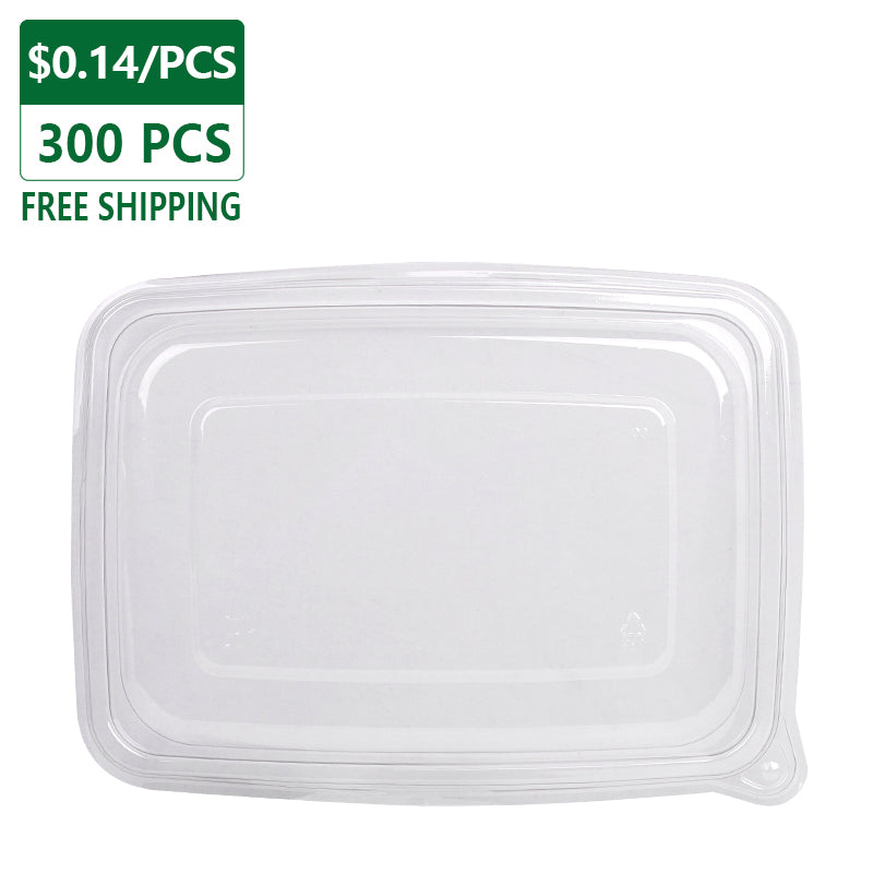 Clear Plastic Lids For 36 oz Rectangle Fiber Containers 300 pcs