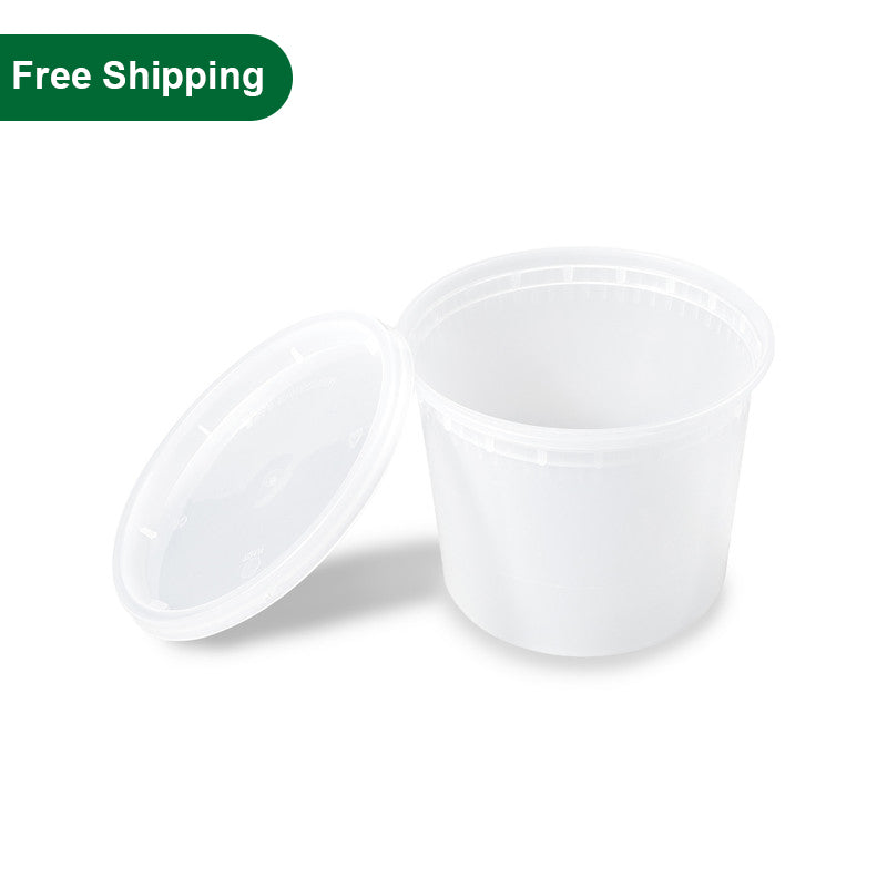 16 oz Plastic Soup Container With Lids To Go 240 Set