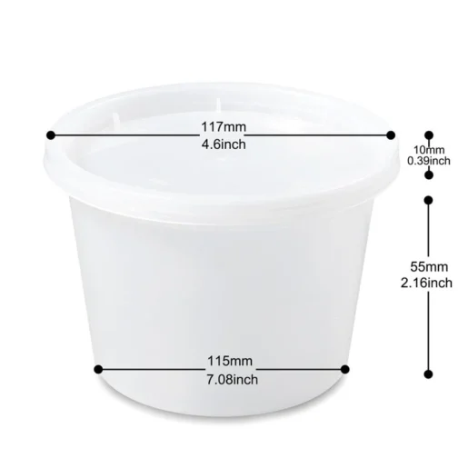 12 oz Disposable Soup Cups With Lids Plastic 240 Set - Image 2