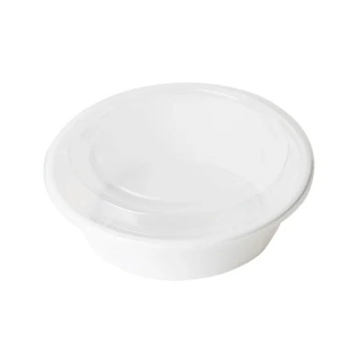24 oz Disposable Togo Bowls with Lids Plastic White 150 Set - Image 3