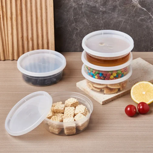 8 oz Disposable Soup Cups With Lids Plastic 240 Set - Image 2