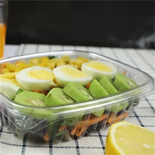 8 oz Clear Rectangular Plastic Container With Lids 250 sets