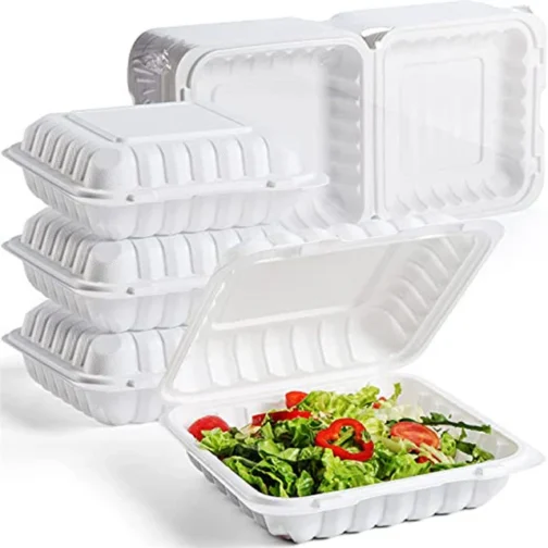 8" Microwaveable Plastic Clamshell Food Containers 150 pcs - Image 2