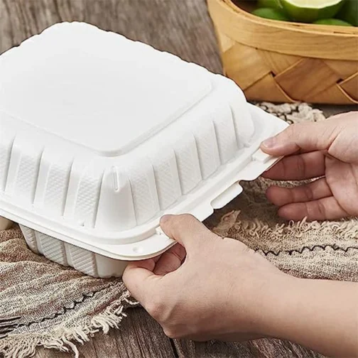 8" Microwaveable Plastic Clamshell Food Containers 150 pcs - Image 3
