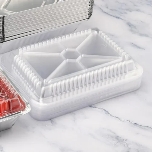 Clear Plastic Lids For 1 lb Rectangular Aluminum Foil Trays 1000 pcs (705)