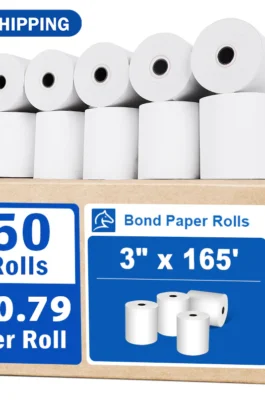 3" x 165' 1-Ply Bond Paper 50 rolls