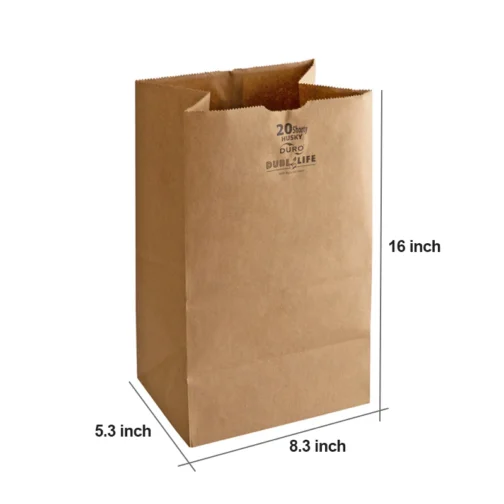 DURO 20 lb Kraft Paper Grocery Bags 400 pcs - Image 2
