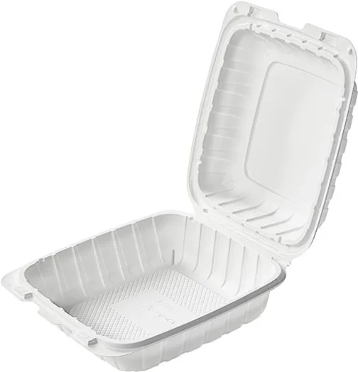 Sample 9" 3 Compartments Plastic Clamshell Food Containers - Image 4