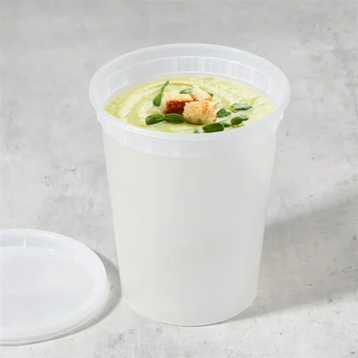 32 oz Soup Containers With Lids Disposable Plastic 240 Set