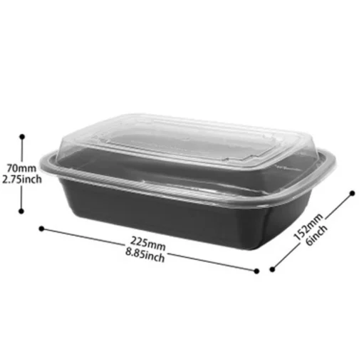 32 oz To Go Containers with Lids Black Plastic 150 Set - Image 4