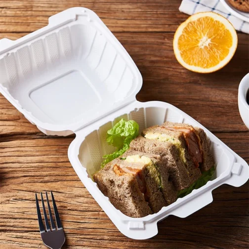 6" Microwaveable Plastic Clamshell Food Containers 250pcs