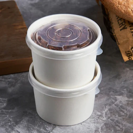 Disposable Clear Plastic lids for 16oz Soup Cups 500pcs