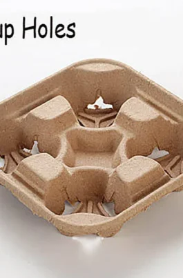 4-Cup Carriers Compostable Fiber 300pcs