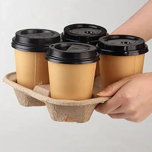 4-Cup Carriers Compostable Fiber 300pcs - Image 3