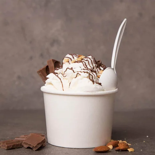 12 oz Paper Food cups Containers White 500pcs
