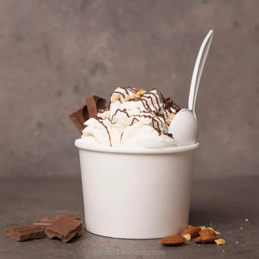 16 oz Paper White Ice Cream Container 500 pcs