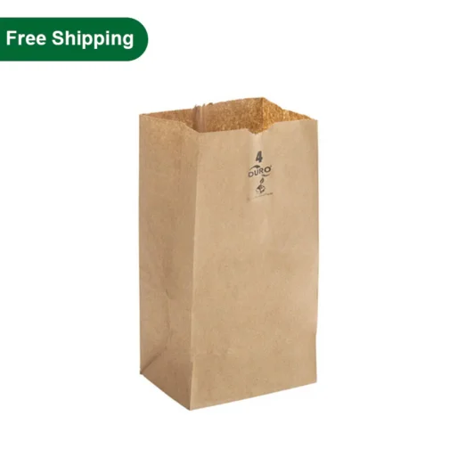 DURO 4 lb Brown Paper Bags Recycled Wholesale 400 pcs - Image 2