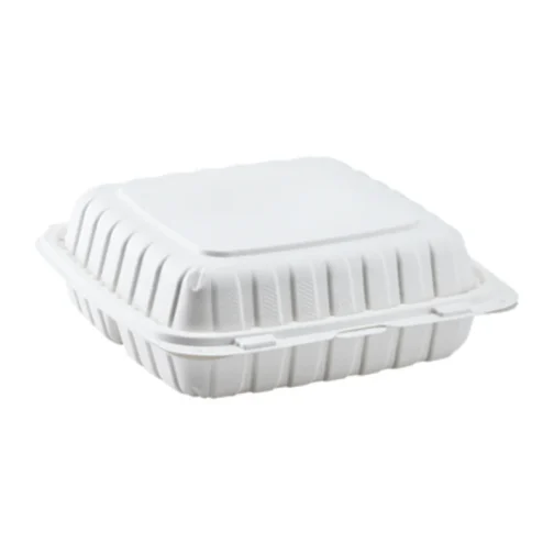 Sample 9" 3 Compartments Plastic Clamshell Food Containers - Image 5