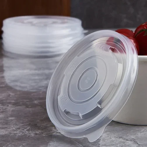 Disposable Clear Plastic lids for 16oz Soup Cups 500pcs - Image 2