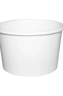 8 oz Paper Food cups Containers White 500pcs