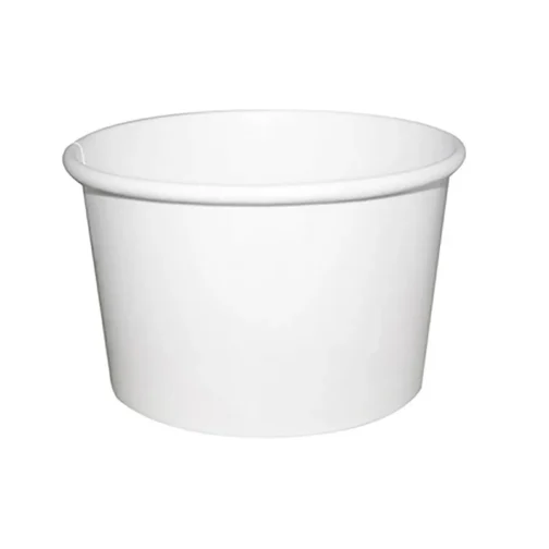 8 oz Paper Food cups Containers White 500pcs