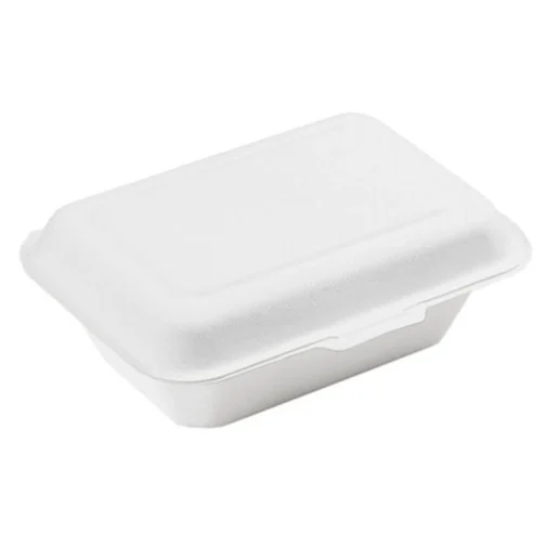 7"x5"x2.6" Compostable Clamshell Containers PFAS Free White 500 pcs - Image 3